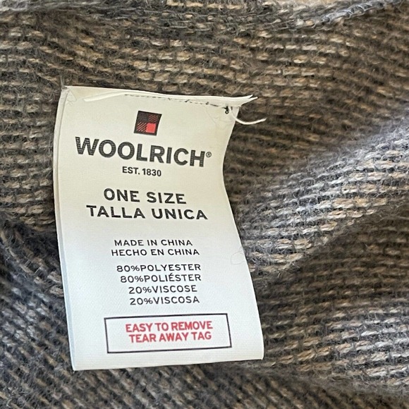 Women's Woolrich One Size Shawl Open Fringe Sweater Animal Print - Picture 8 of 8